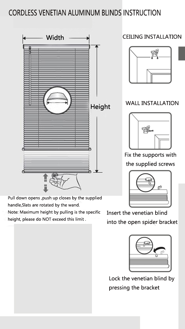 Cordless Foam Venetian Blinds